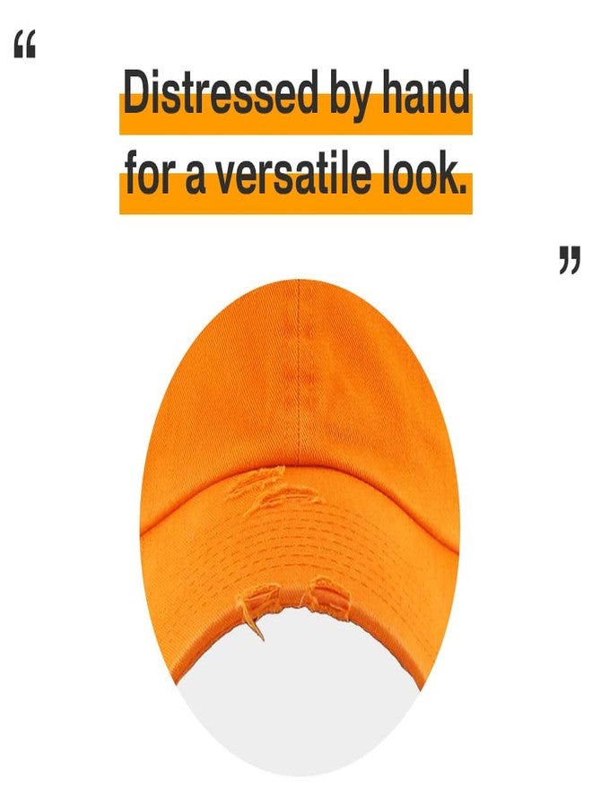 KBETHOS KBE-VINTAGE ORG Vintage Washed Cotton Baseball Cap, Orange - Image 5